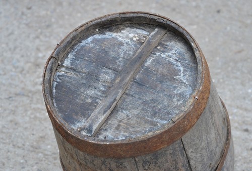 old vintage wooden rice bucket / well water/ planter / pot - FREE DELIVERY - Picture 8 of 8