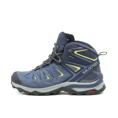 Salomon Damen X Ultra 3 Mid GTX Stiefel Blau Gelb High-Top Wanderschuhe EU 42 