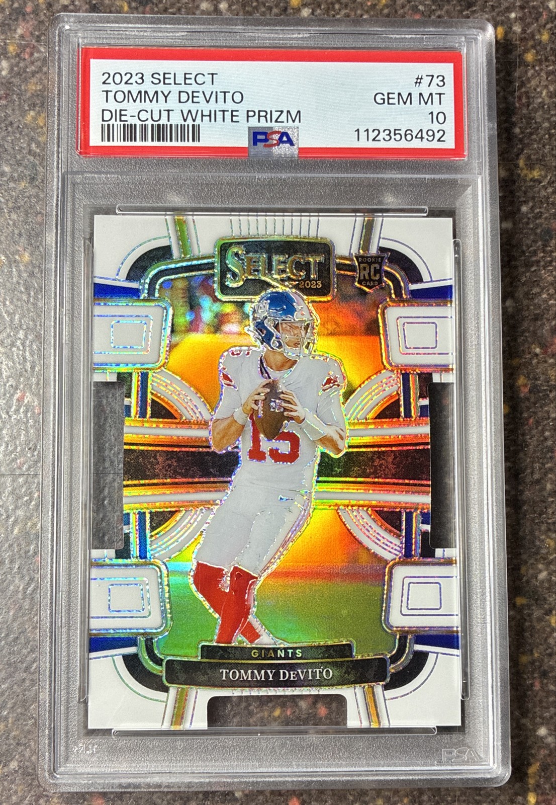 2023 Panini Select - Concourse Tommy DeVito #73 White Prizm Die-Cut /199 (RC)
