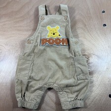 Disney Baby Winnie The Pooh Brown Corduroy Bib Overalls Baby Boy Size 0-3 Months