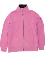 ASICS Womens Tracksuit Top Jacket UK 18 XL Pink Cotton BU49