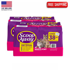 2 Pack  Scoop Away Multi Cat Clumping Litter Meadow Fresh Scent 38 lb Box Lot