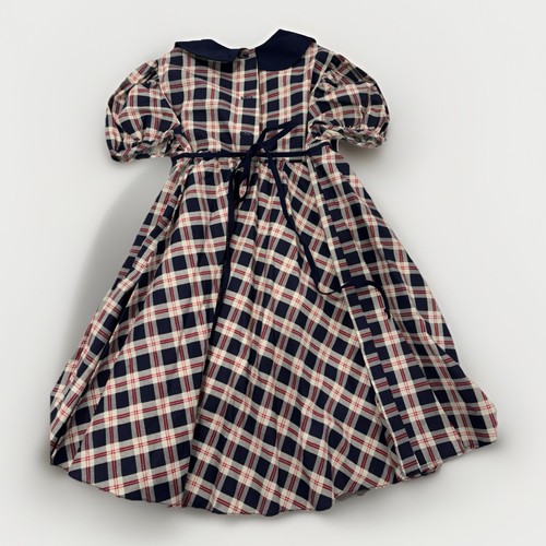 Beautiful Girls Plaid VINTAGE DRESS With Red Flowers - Picture 6 of 11