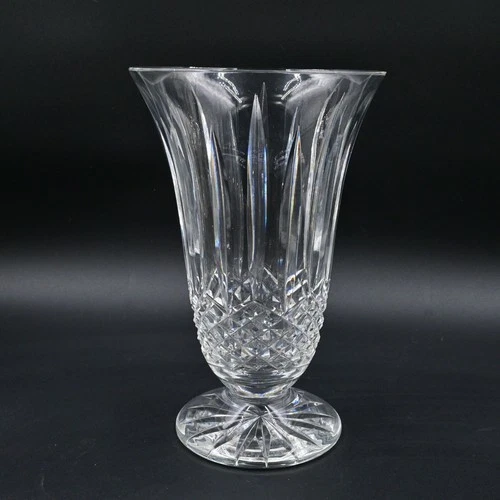 Waterford Lismore Lead Crystal Footed Vase - Vintage 10"