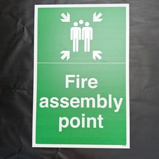 Fire Assembly Point Plastic Sign 600x400mm 17015BH Bulk buy 19