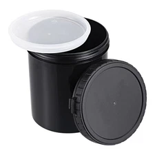 2Pcs Plastic Paint Pail 0.26 Gallon/1000mL Container with Sealing Lid Black