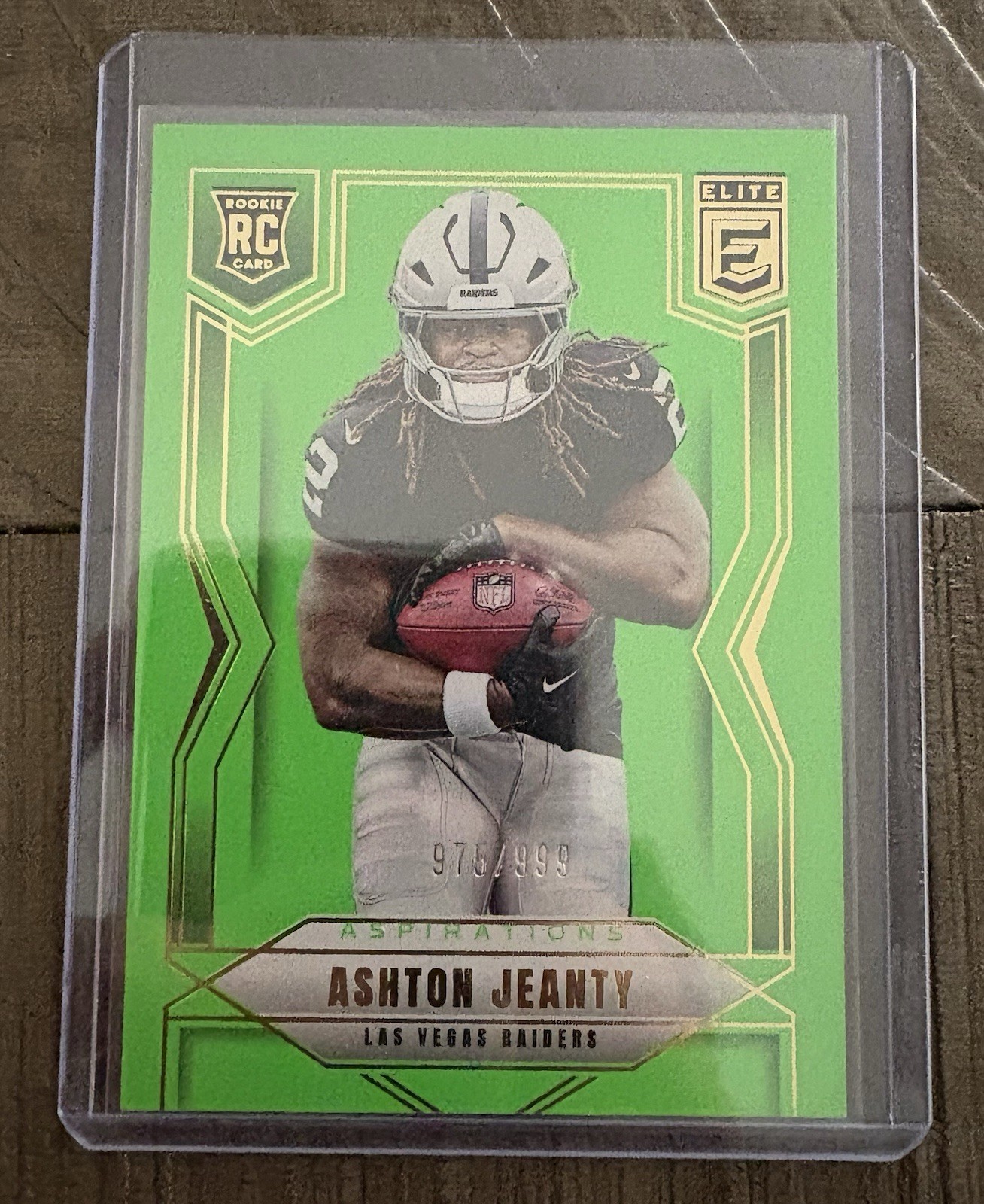 2025 Donruss Elite Ashton Jeanty #113 Aspirations Lime Green RC /999 Raiders
