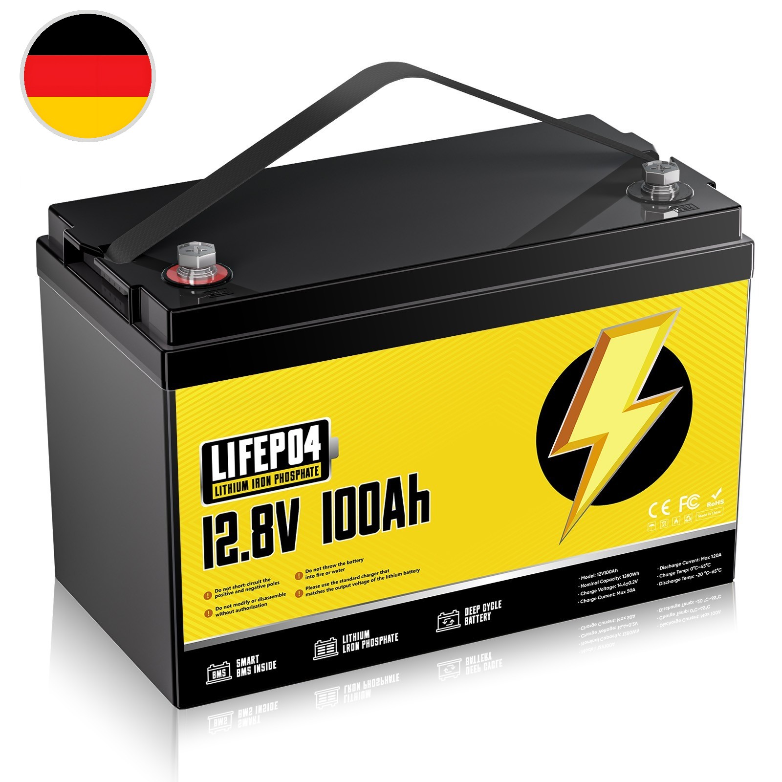 Lithium Batterie 24V 100Ah LiFePO4 – Perfekt Für Solar, Wohnmobil