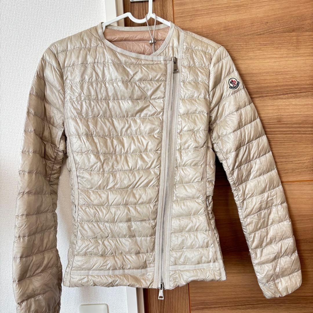 Moncler beige quilted down jacket - image 10
