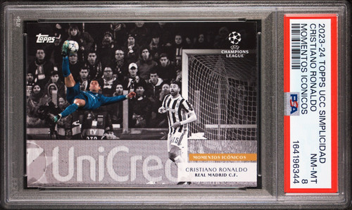 2023-24 Topps Simplicidad UEFA UCC Momentos Iconicos Cristiano Ronaldo PSA 8🐐