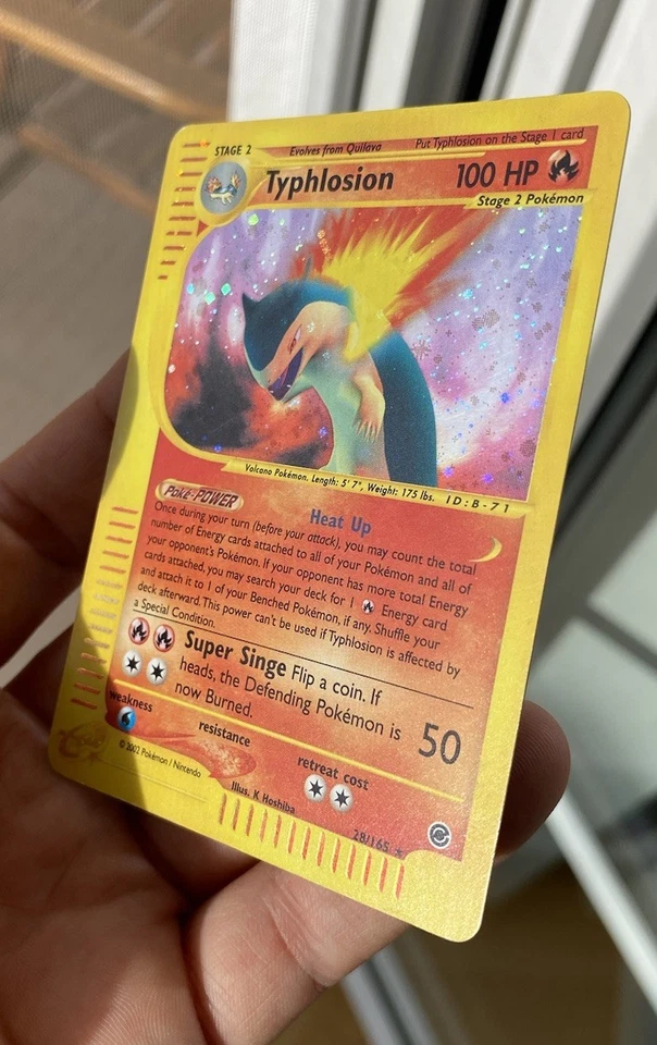 🟡 Typhlosion 28/165 Expedition Holo Rare Vintage Pokémon Karte Tornupto  - Bild 3 von 4