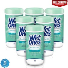 Wet Ones Sensitive Skin Hand Wipes, Fragrance Free/Unscented, 40 Ct Canister