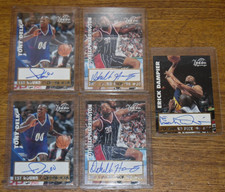 (5) 1997 Visions Signings Autographed Basketball Cards Dampier Harrington Delk