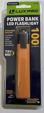 Lux PRO LP398 USB Rechargeable 100 Lumen Flashlight  Power Bank NIB 448