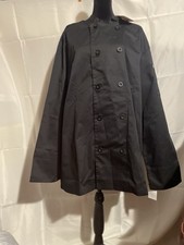 Chef Works Double Breasted Black Long Sleeve Chef Coat Traditional Button