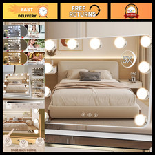 360° Lighted Makeup Mirror with 11 LED Bulbs, 5X Magnification, 3 Lighting Modes