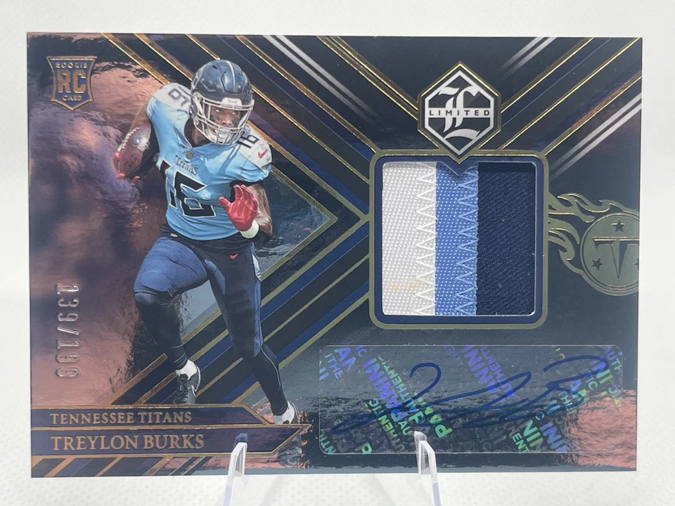 💎2022 Panini Limited - Rookie Patch Autographs Treylon Burks #139 /199 Tri 🐠 - Image 1 of 4
