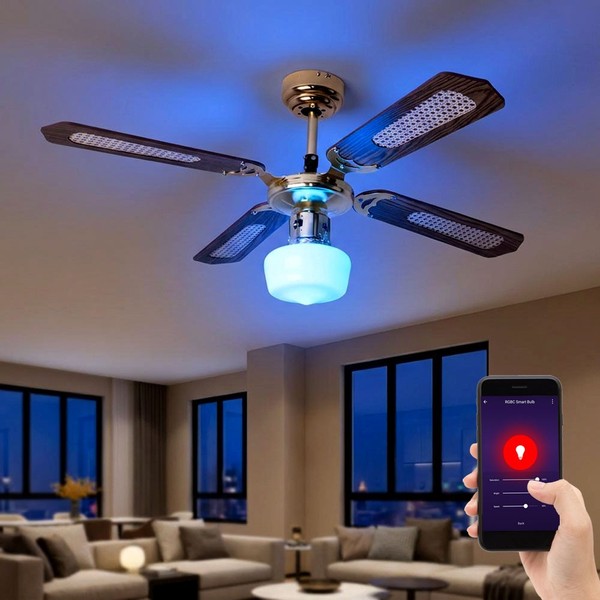 Deckenventilator Deckenleuchte Smart Led Farbwechsel Dimmbar LüFter D 105 Cm-image