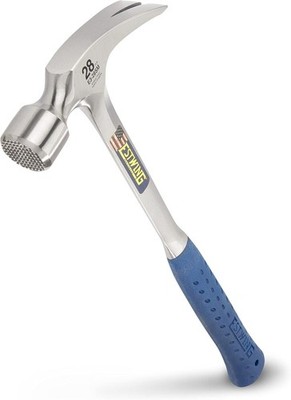 Framing Hammer - 28 oz USA Made Long Handle Straight Rip Claw Hammer with Mille