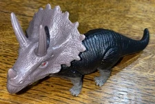 Dolgen Dinosaur Styracosaurus 6" BLACK Gray  Red EYES Great Sculpt HTF