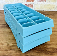 Vintage Turquoise Blue Plastic Ice Cube Trays...