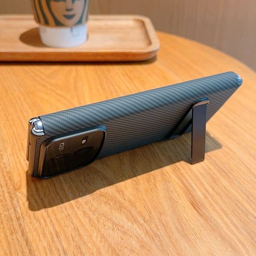 For Xiaomi Mix Fold 4, Carbon Fiber Smart Flip Leather KickStand Case Cover - Picture 16 of 16