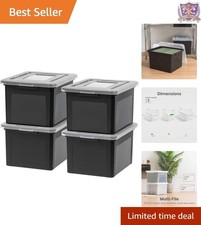 File Box Plastic Storage Organizer with Lids for Legal Letter Files Moving