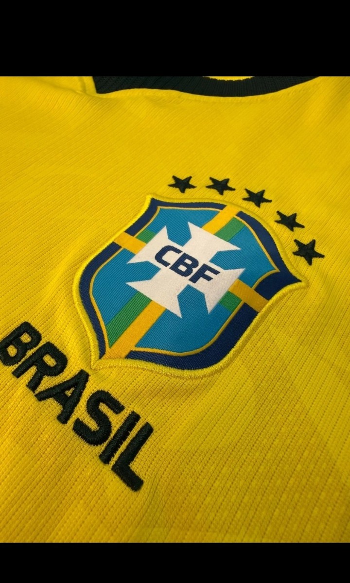 Nike Brazil National Soccer Team Jersey Yellow Green Blue player