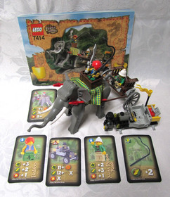 VINTAGE LEGO ORIENT EXPEDITION 7414 ELEPHANT CARAVAN W/ CARDS 2003  RETIRED USED