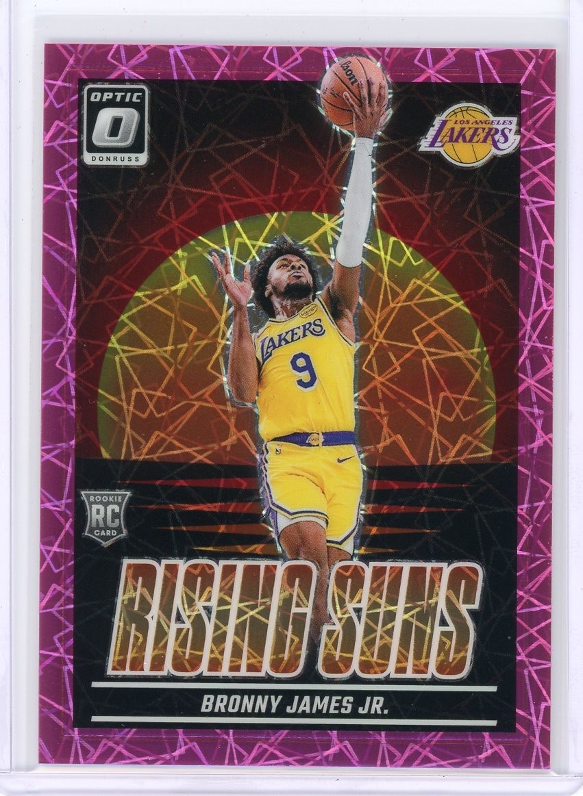 2024-25 Donruss Optic Rising Suns Pink Velocity #5 Bronny James Jr RC 40/79