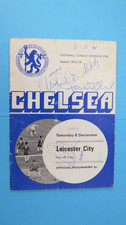 Chelsea FC v Leicester City 1973-74 Official Programme Signed Autograph 8 Dec
