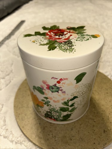 The Pioneer Woman Country Garden Floral Dose Stahl Leinen Beige Kanister 6"x5,5" - Bild 4 von 10