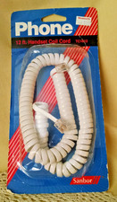 Telephone Cord NOS Handset Coil 12 Feet Sanbor White TC1012 1992 Woolworth New