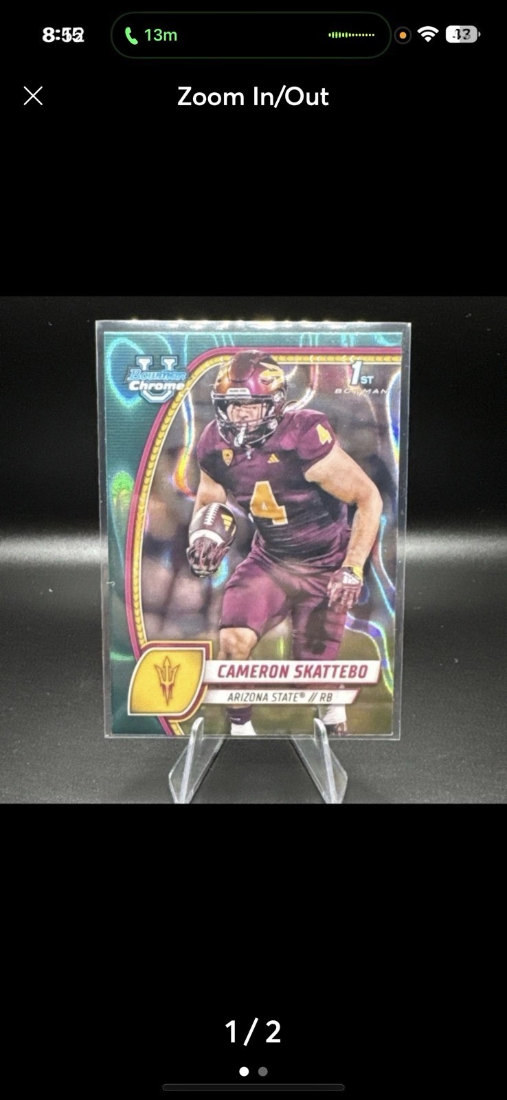 Cameron Skattebo 2024 Bowman Chrome U Teal Lava Refractor #37 Arizona State