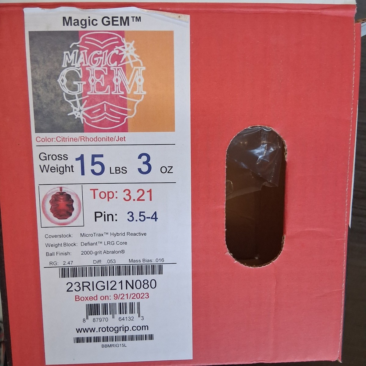 Roto Grip Magic Gem 1ST QUALITY bowling ball 15 LB. NEW IN BOX