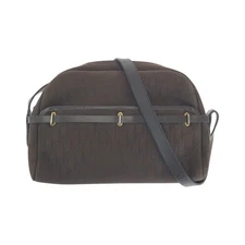 DIOR Vintage Trotter Brown Gold Hardware Canvas Shoulder Bag Women 504833