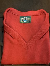 Jantzen Vintage Men's Sweater Vest Size L Red Sleeveless V-Neck, Made in USA