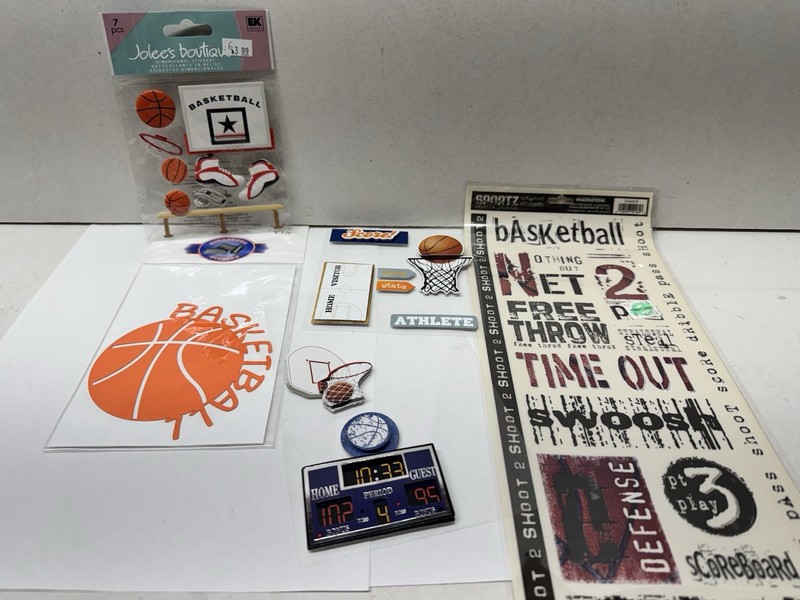 Basketball Sports Scrapbooking Lot 3D Stickers Cutouts Shoes Jolee Sportz Ball