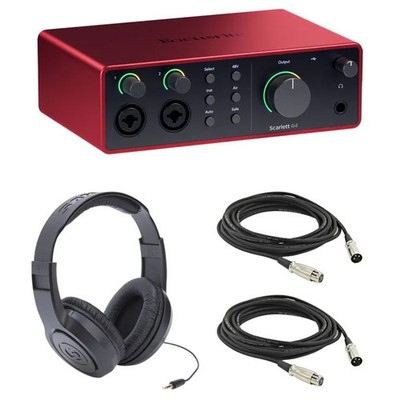 Focusrite Scarlett 4i4 4th Gen USB Audio Interface with Samson SR350 Closed-back