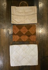 3 Vintage Moisoff Original Leather Clutch Lot Made in USA 1960s 1970s Patchwork