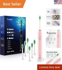 Sonic Electric Toothbrush with 6 Brush Heads for Adults Kids, One Charge for ...