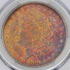 1880 $1 Morgan Silver Dollar PCGS MS63 - Beautiful Textile Toning