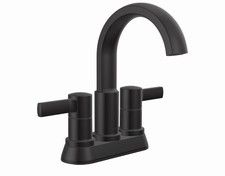 Kohler Matte Black 4in Centerset Mid Arc 2-Handle Lever Bathroom Faucet