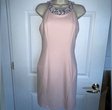 Pink Halter Mini Dress with Jeweled Collar - Semi Formal Prom - Juniors 7