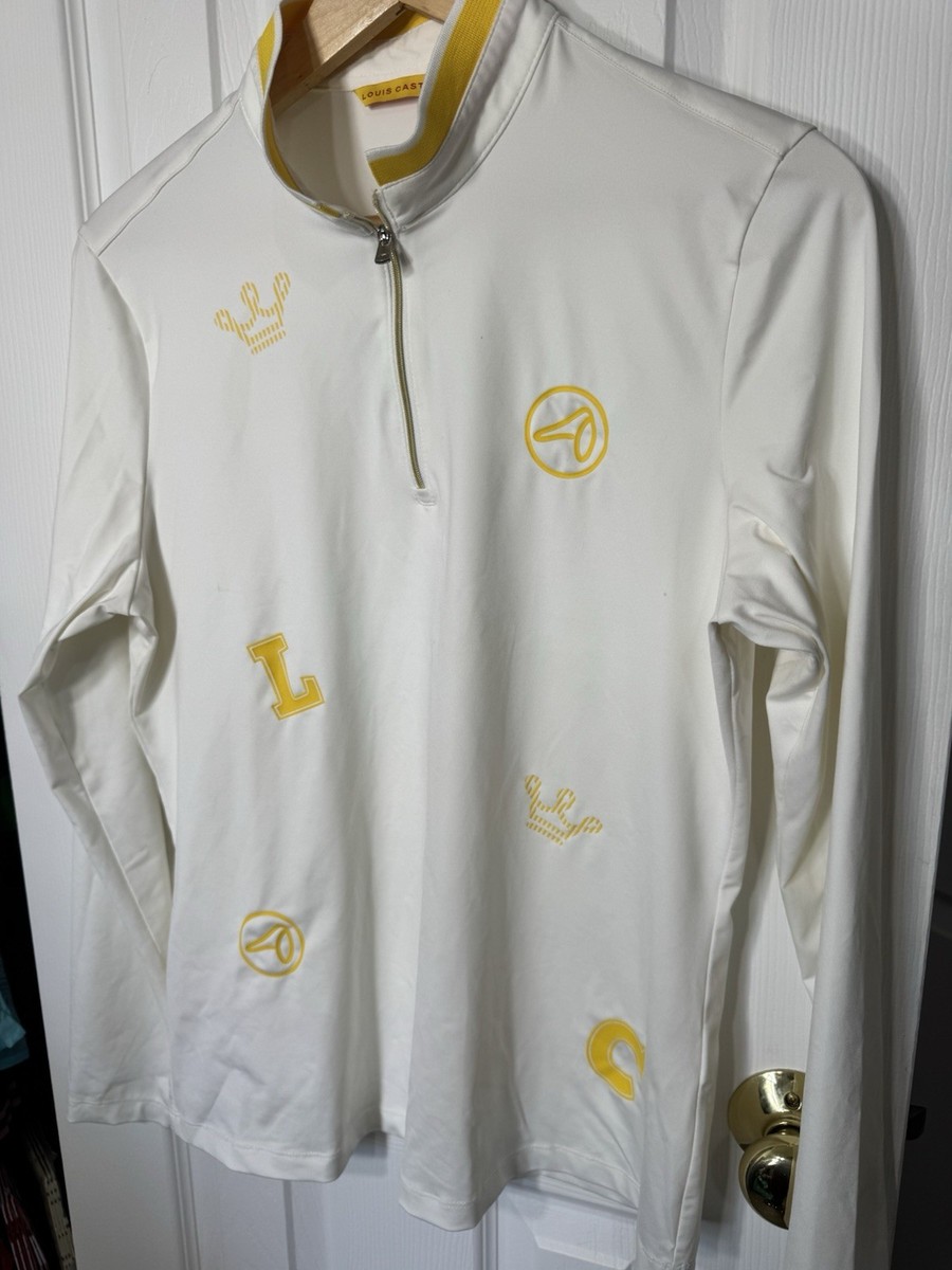 Louis Castel 1/4 Zip-Up White Women Sz 100 (Medium/Large) Dryfit