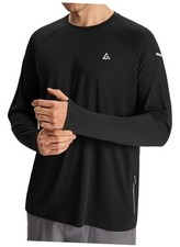 Men  s Sun Protection Shirts UPF 50 Long Sleeve UV Shirt Rash Medium Black