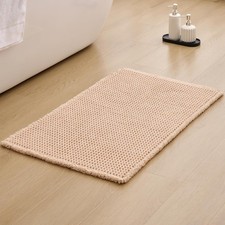 Upgraded Waffle Bath Mat,Super Absorbent Boho Non Slip Bathroom Rugs Quick