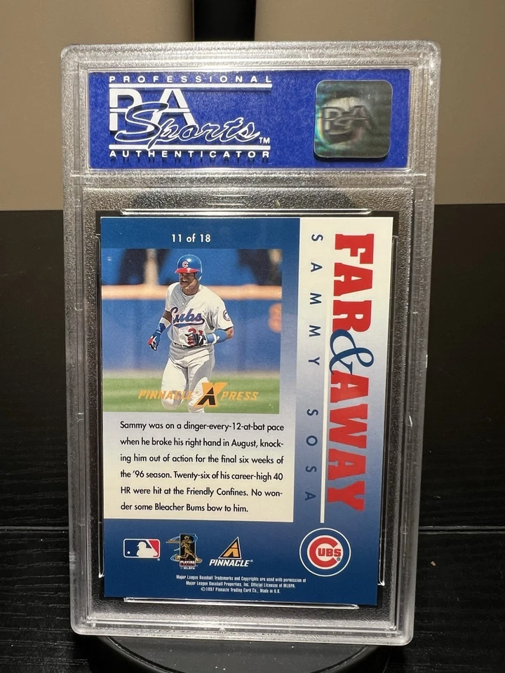 Pinnacle X-Press Far & Away 1997 Sammy Sosa #11 PSA 9 como nuevo Foto 2 de 2