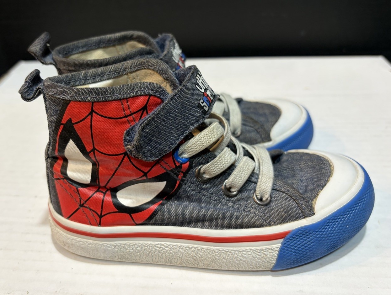 Spiderman Marvel H&M High Top Shoes Size 8c Toddlers Crib thumbnail 4