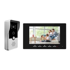 Wired Video Doorbell with Camera and Monitor Kits, intercom Silver Black